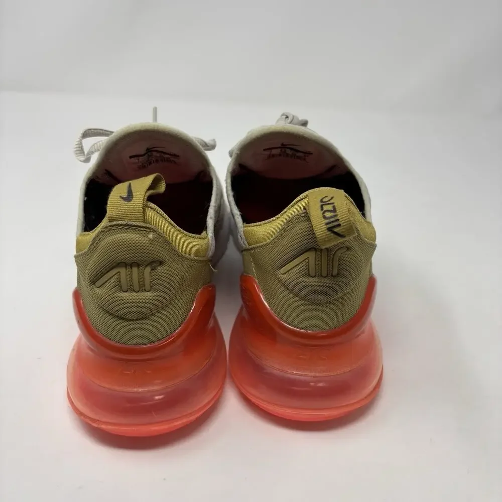 Nike‎ Air Max 270 White Gold Orange Athletic Running Shoes Women’s 7 AH6789-700